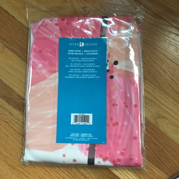 🌸 Coral/Pink Hibiscus Flower Shower Curtain 🌸 - Picture 5 of 7